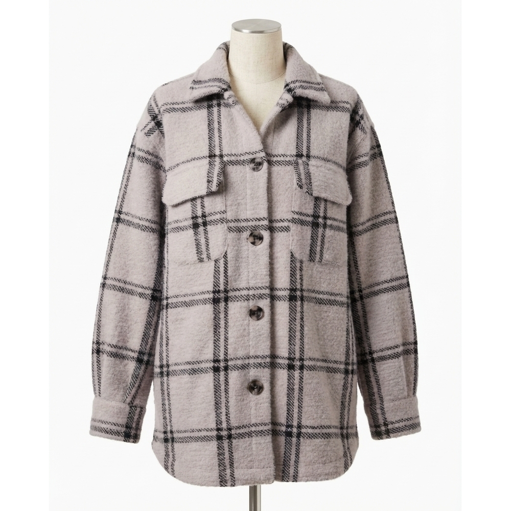 NEW Z SUPPLY plaid tucker jacket in crystal grey